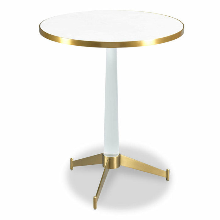 Woodbridge Furniture 20”W x 24"H Nick Side Table Satin Brass Finish TF110-55