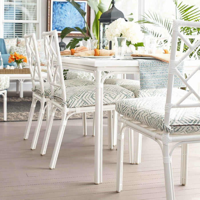 Woodbridge Furniture 72”W x 30"H Carlyle Outdoor Dining Table Cloud White Finish O-TF505-67