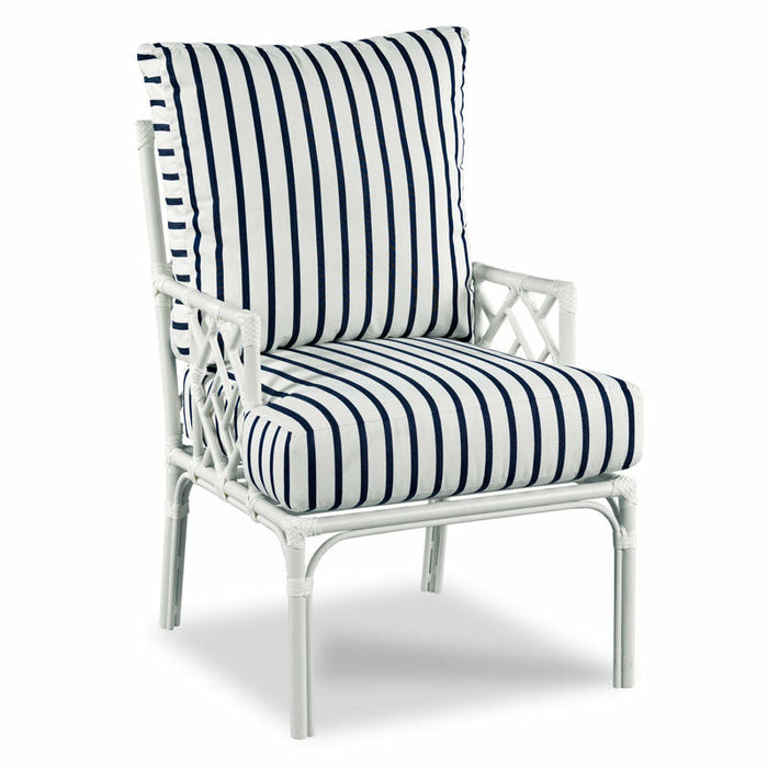 Woodbridge Furniture 24”W x 37.5"H Carlyle Outdoor Occasional Arm Chair Cloud White Finish O-TF702-67