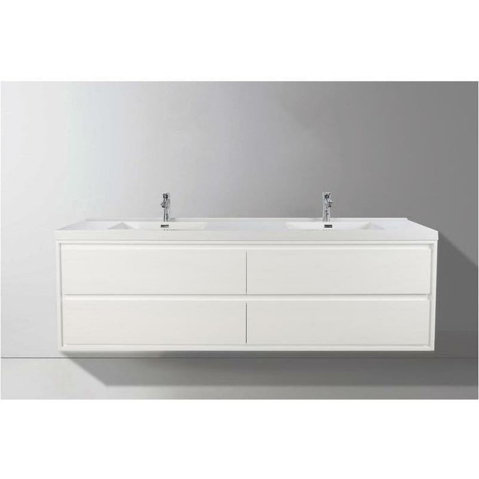 Moreno Bath Sage 84 Inch Double Sink Wall Mounted Modern Vanity MOM884D