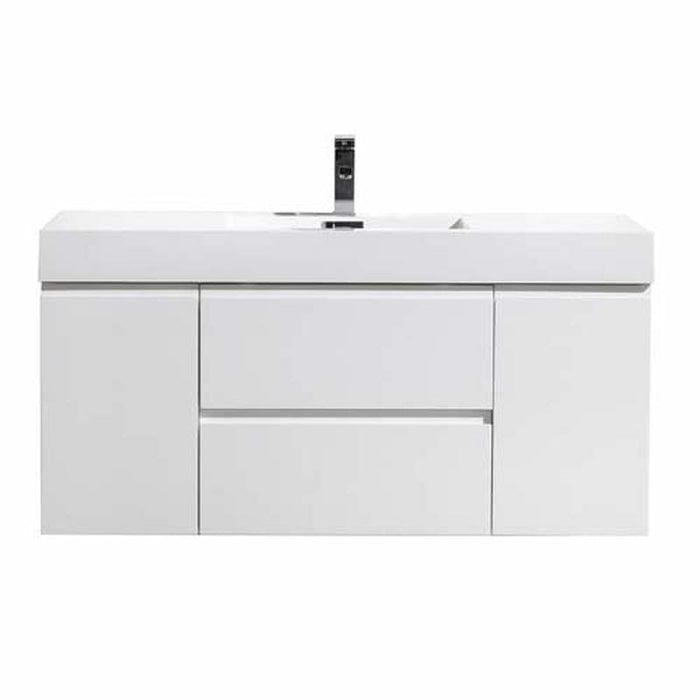 Moreno Bath Fortune 48 Inch Wall Mounted Bath Vanity With Single Reinforced Acrylic Sink MOF48