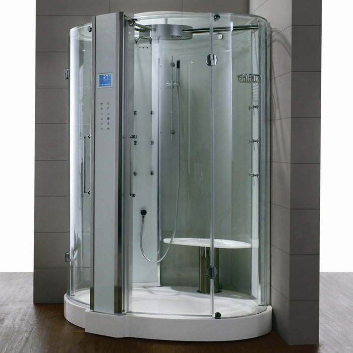 Athena 59" x 59" x 89" Walk In Steam Shower with Tempered Glass Walls WS122